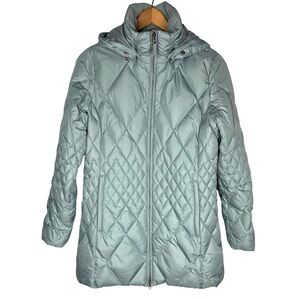 Eddie Bauer Down Puffer Mid Length Jacket Removable Hood Women’s Quilted Coat